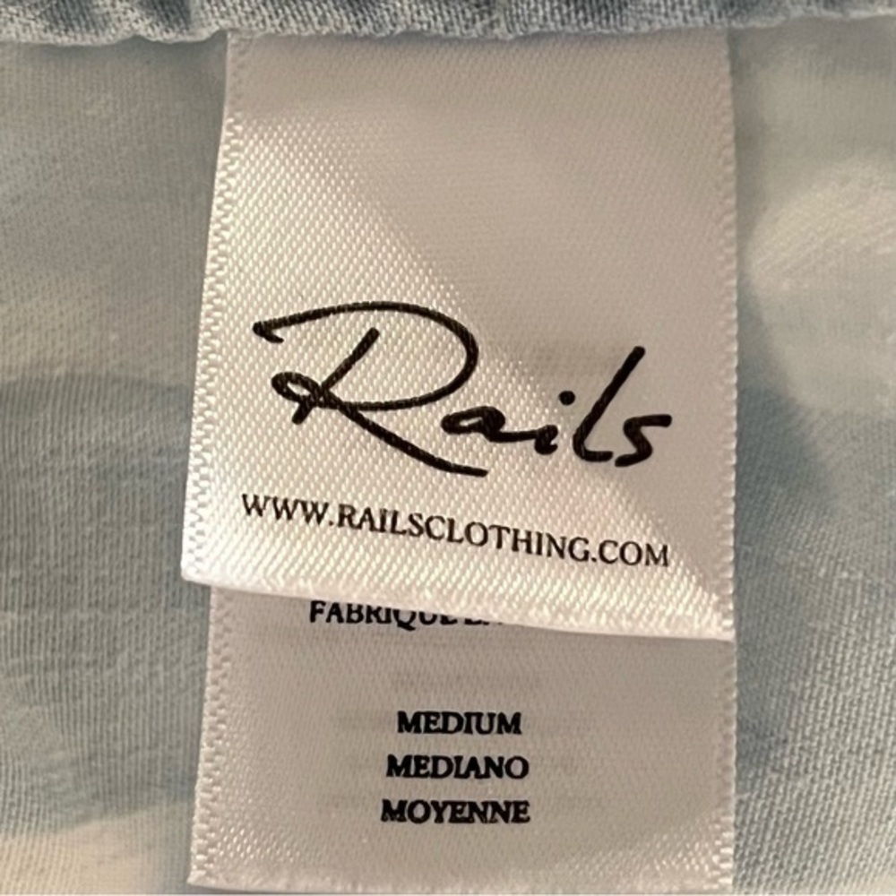 Rails Uli Block‎ Blue Stripe Shirt Lace Up Neck Nautical Coastal Top L/XL ? Read - Picture 9 of 12